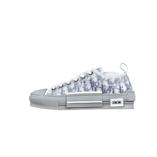 DIOR B23 Low-Top Navy Blue D**r Oblique Canvas with Gray Rubber Sole