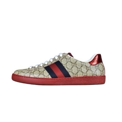 Gucci Ace Beige GG Supreme (Red Sole)